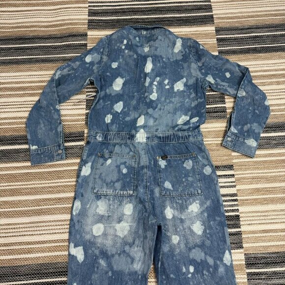 Lee Union-Alls Women's Coverall Denim Splatter Great Fog Pockets Blue Size Small - Picture 6 of 16